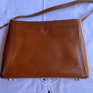 Monsac leather brown Vintage cross body purse
